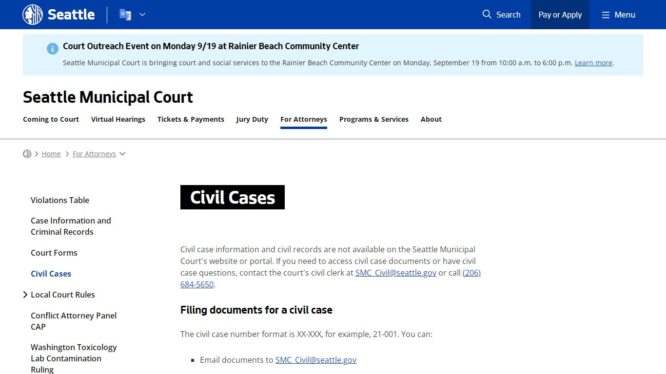 Civil Cases - Courts | seattle.gov